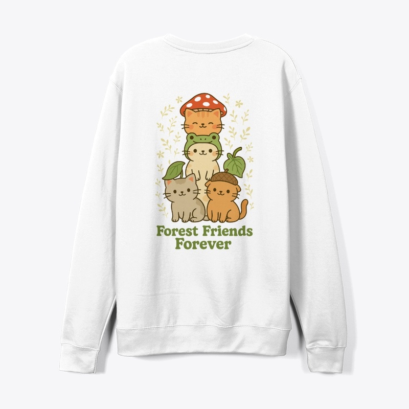 Forest Friend - Cute Frog Hat Cat Tee