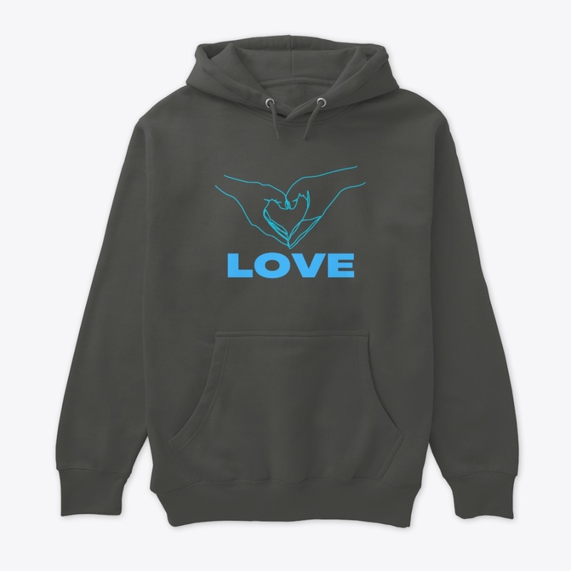 Blue Illustrative Love Hoodie 