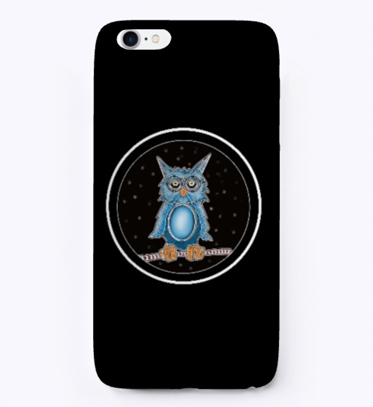 A blue owl with glasses...