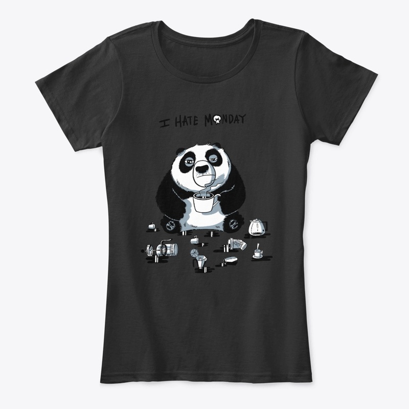 tired panda "I hate monday"