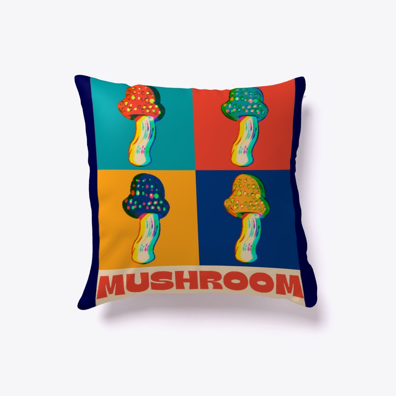 Cute mushroom collage glitch design