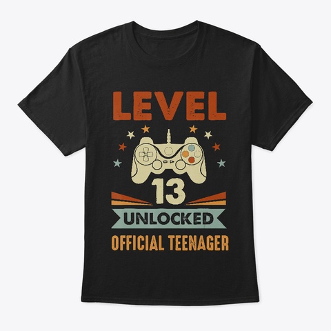 Official Teenager 13th Birthday T Shirt Black T-Shirt Front