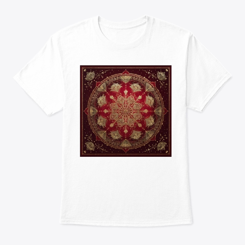 Red Gold Mandala Vintage Design