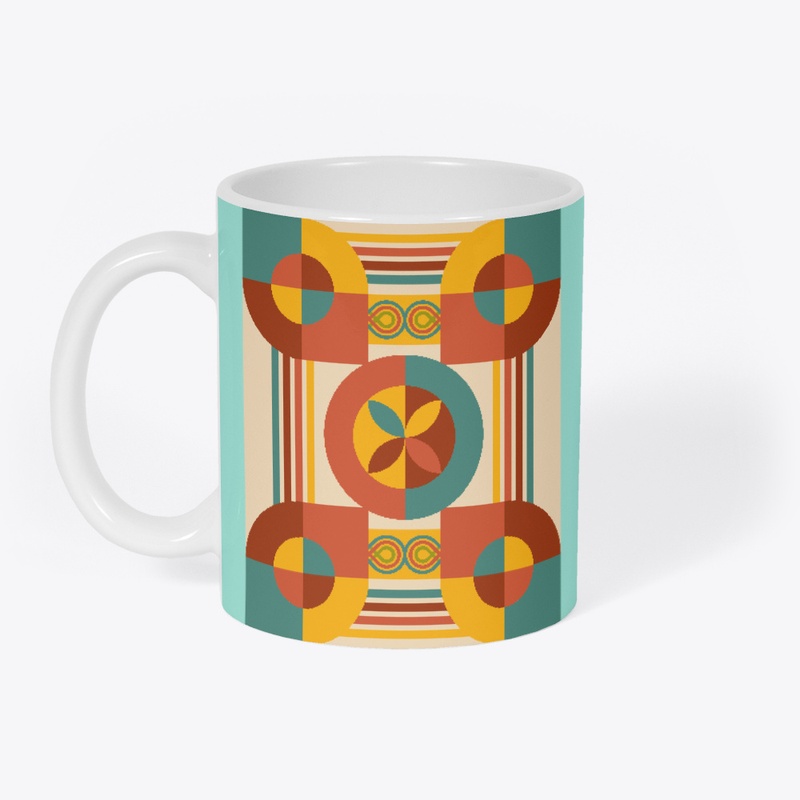 Tribal geometric design vintage sunset