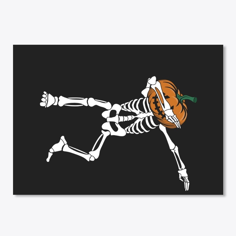 Halloween Pumpkin Skeleton Dab Pose