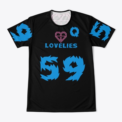 Zarina Sherrie Fan Jersey Black T-Shirt Front