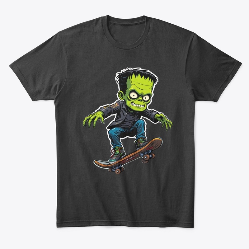 Skater Frankenstein Halloween Tee