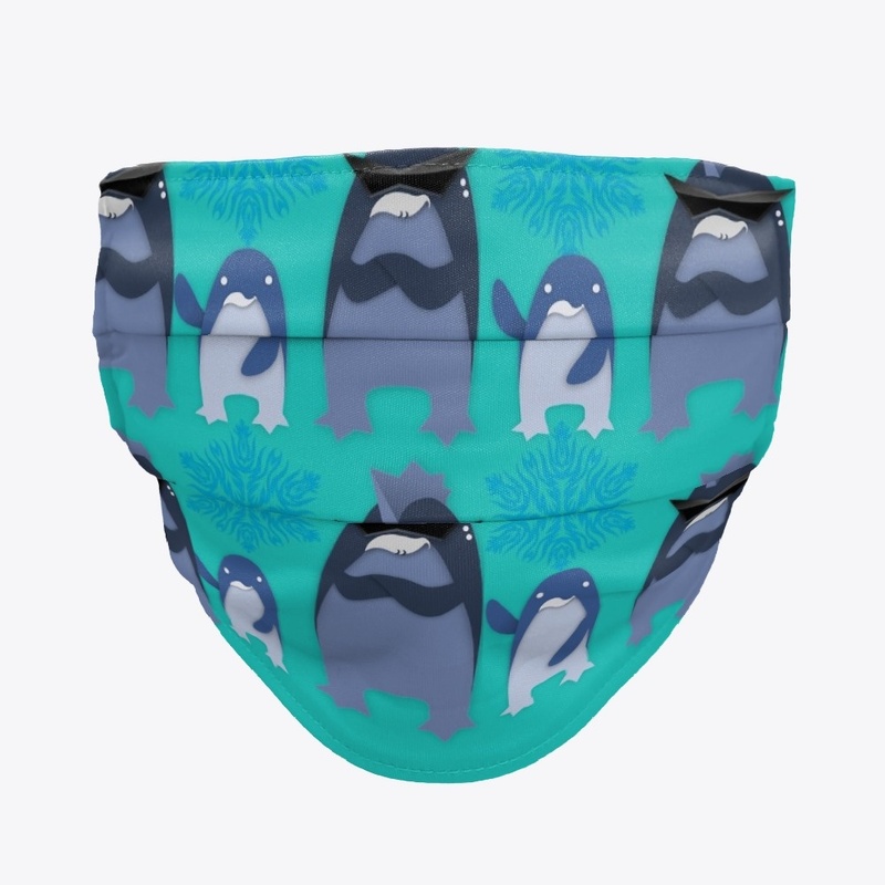 cute penguins mask and neck gaiter
