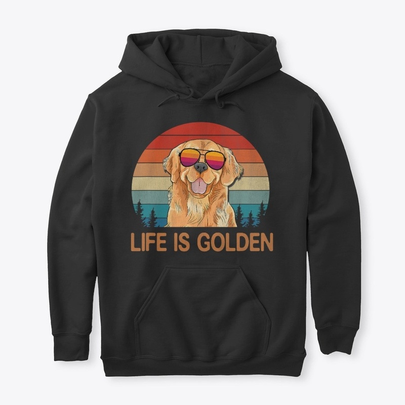 Funny Life Is Golden Vintage Golden Retr