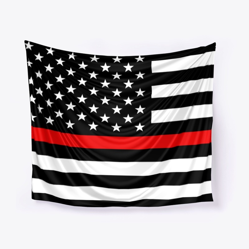 Thin Red Line Firefighters American Flag