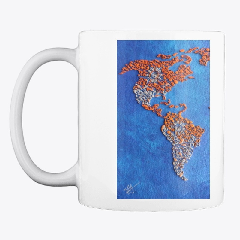 World  Map in Paper quilling design