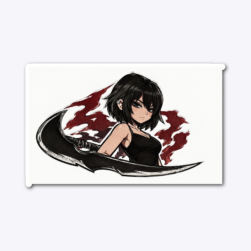 Anime Scythe Girl Die Cut Sticker