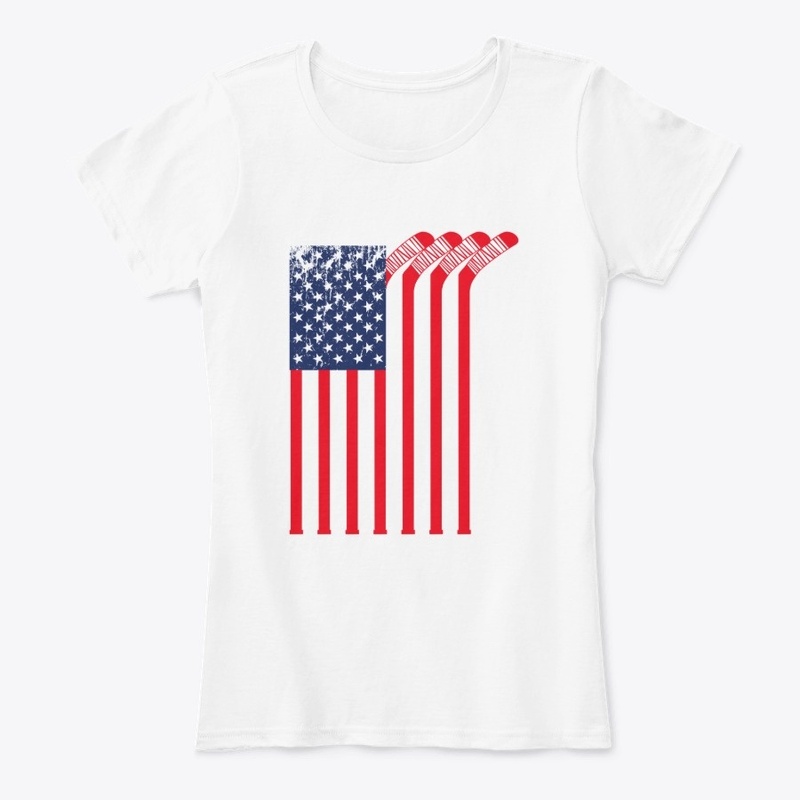 Hockey Stick American Flag USA Gifts