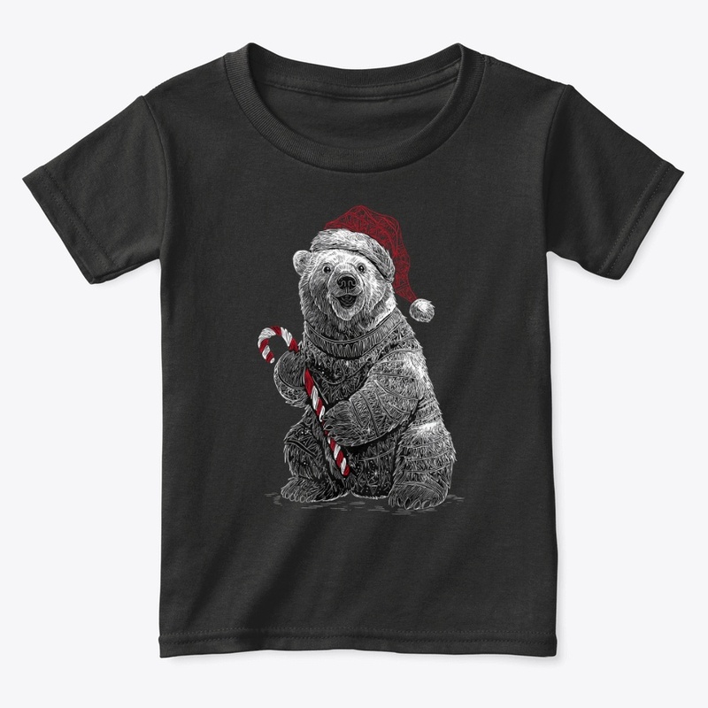 Snowy Candy Cane Bear