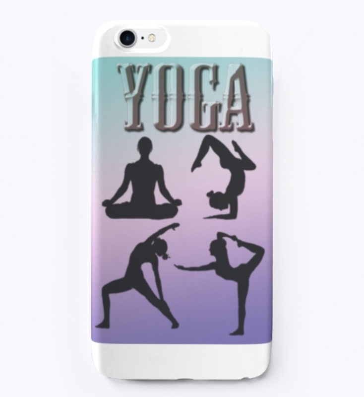Yoga - four Poses, pink & blue pastel 