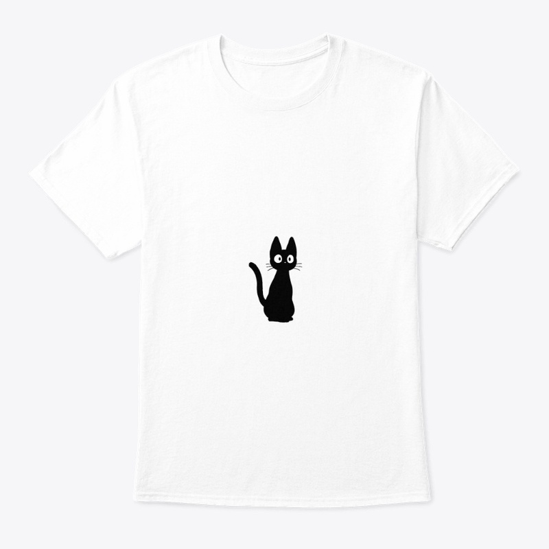 White tshirt with black cat 😺