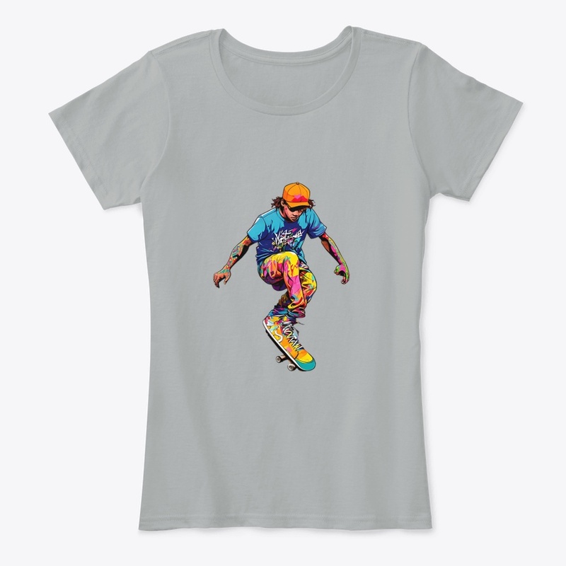 A silhouette of a skater