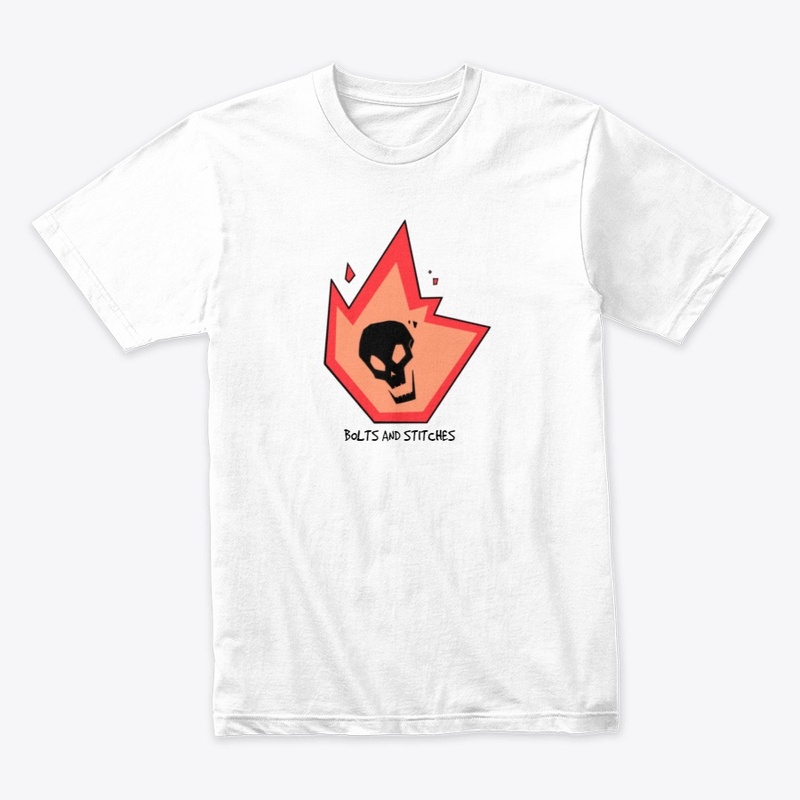 Flaming Skull White (RED)