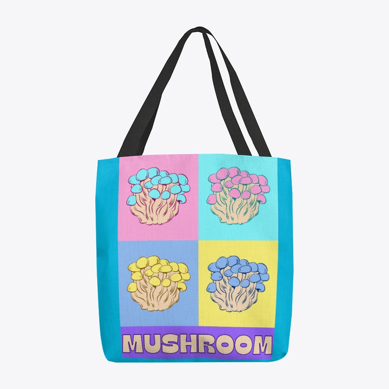 Cute baby pastel four mushroom collage