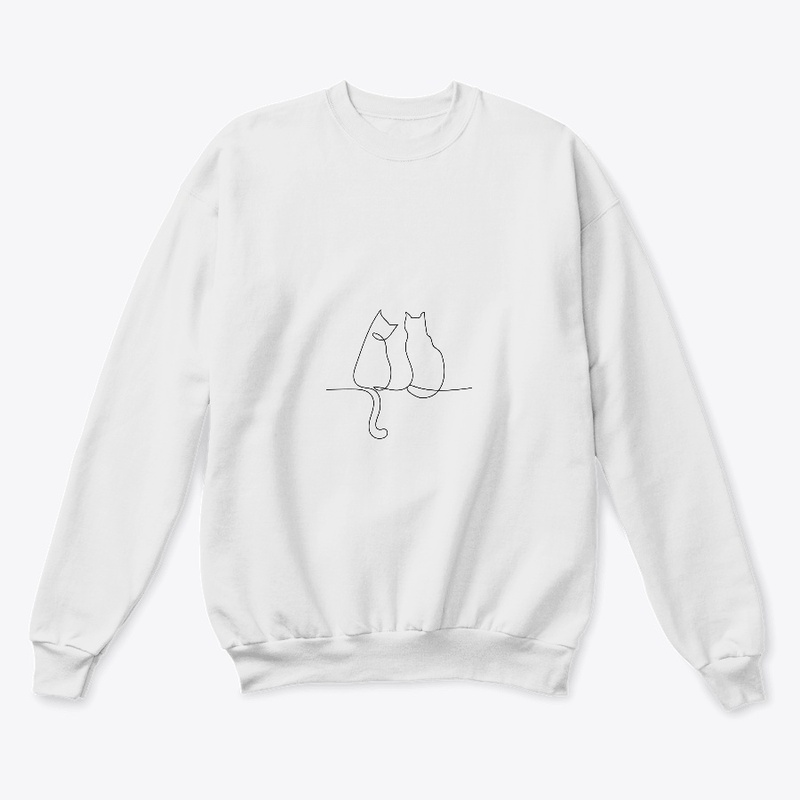 Two cat love line art t shirt design.