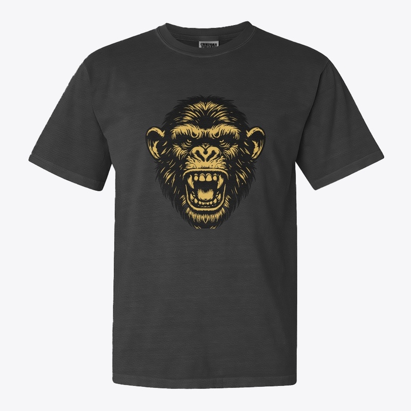Angry Chimpanzee Head Design