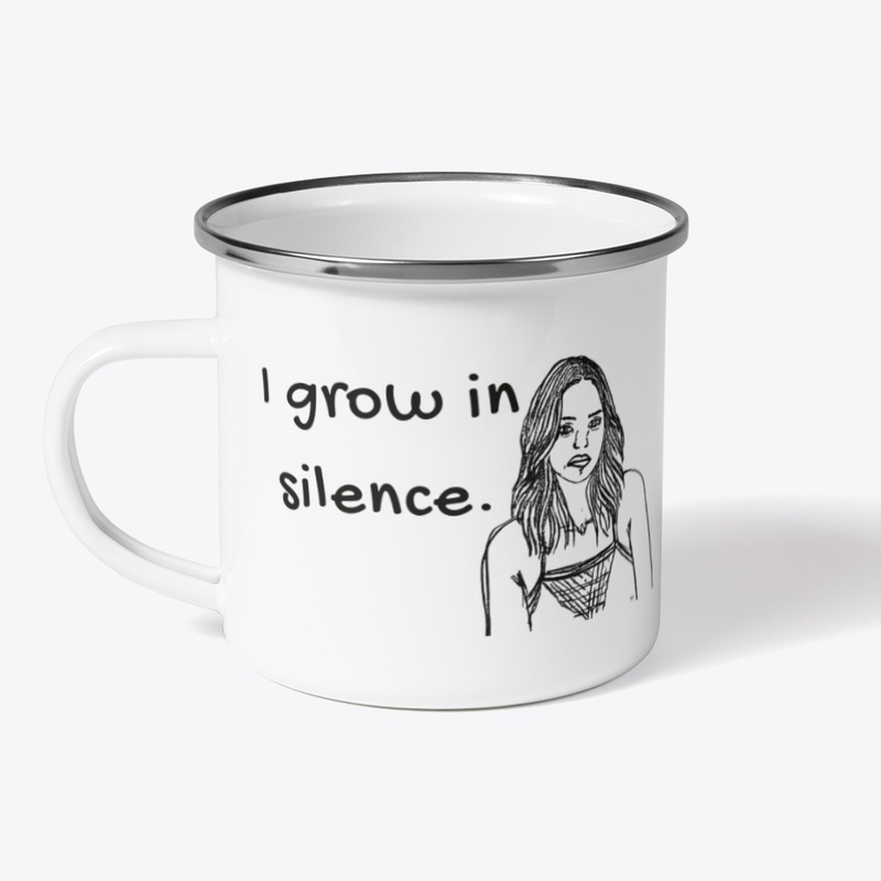 I Grow in Silence – Minimal Line Art Mug