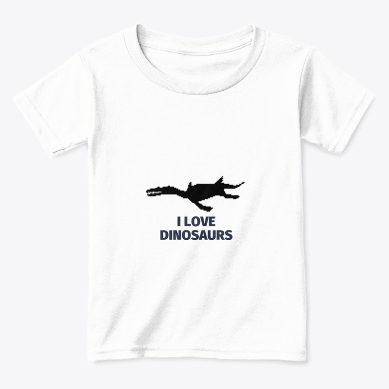 Pixel Art Dinosaur 12 White