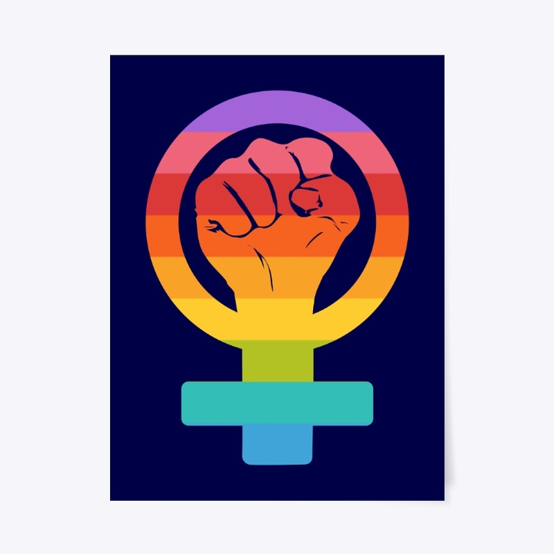 Colorful female activist symbol