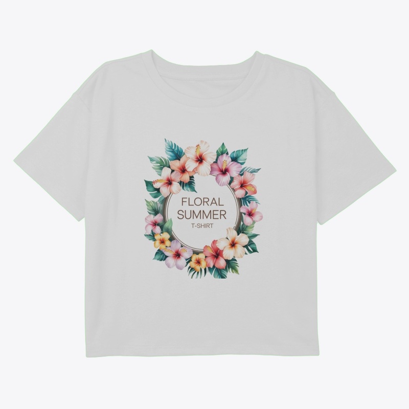 Tropical Floral Circle Graphic Design 