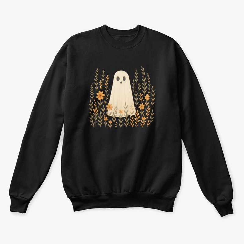 Whimsical Ghost in Wildflower Field