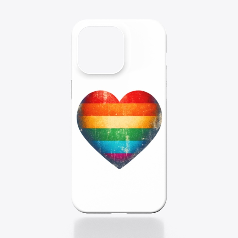 Grunge Pride Flag Heart LGBTQ