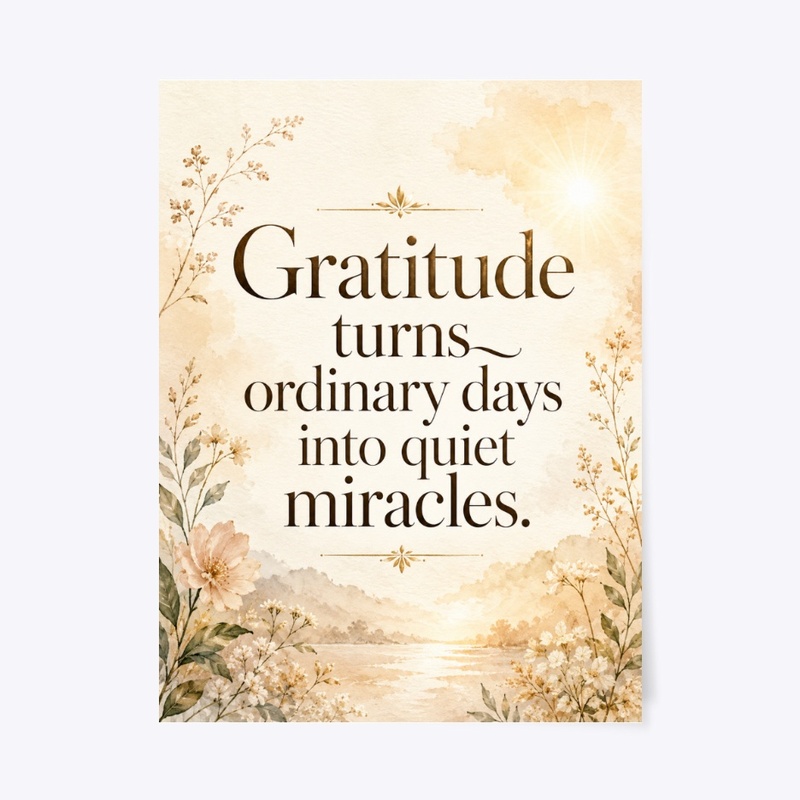 Quiet Miracles Gratitude Print