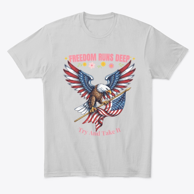 Freedom Runs Deep Vintage Patriotic Tee