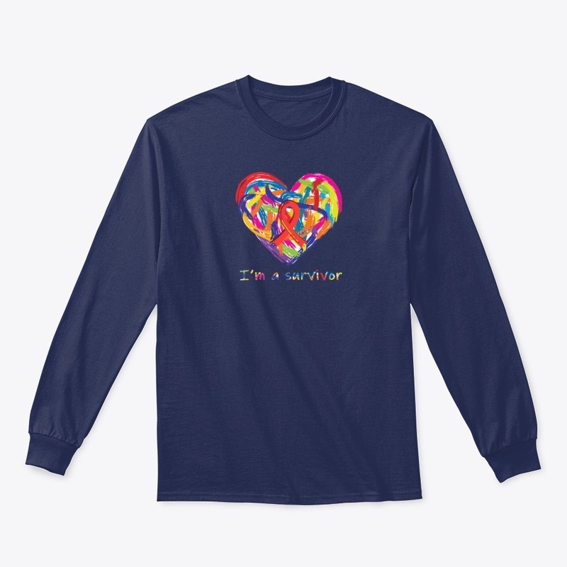 I'm a Survivor Heart Paint Ribbon Black