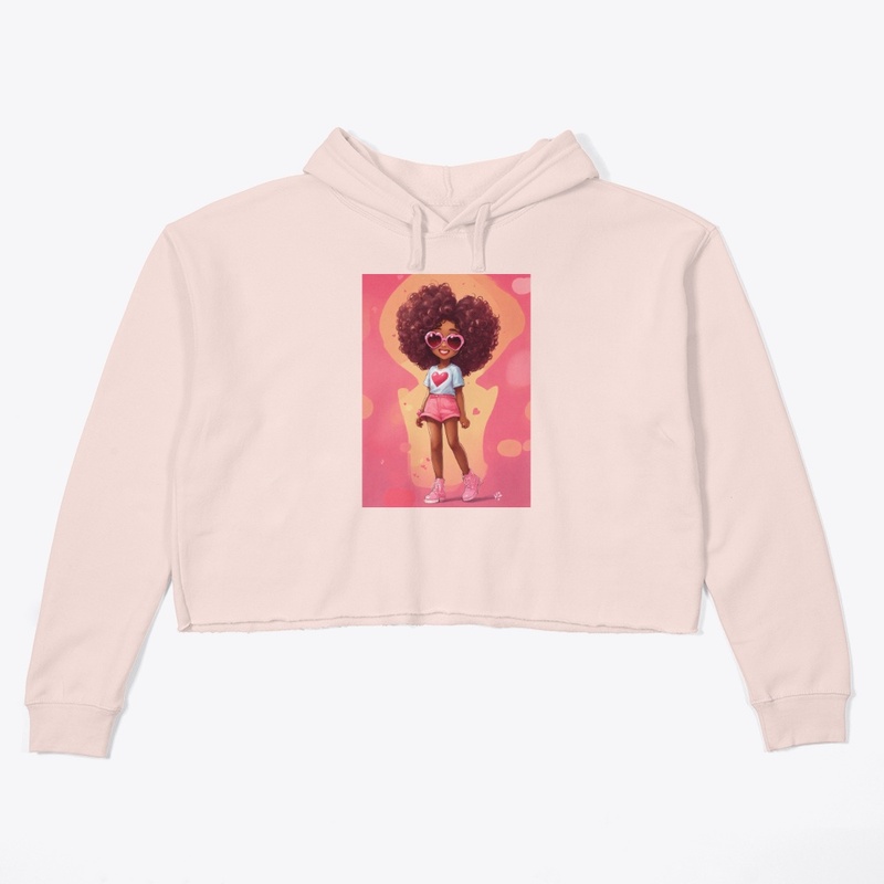 Printed crop hoodie 