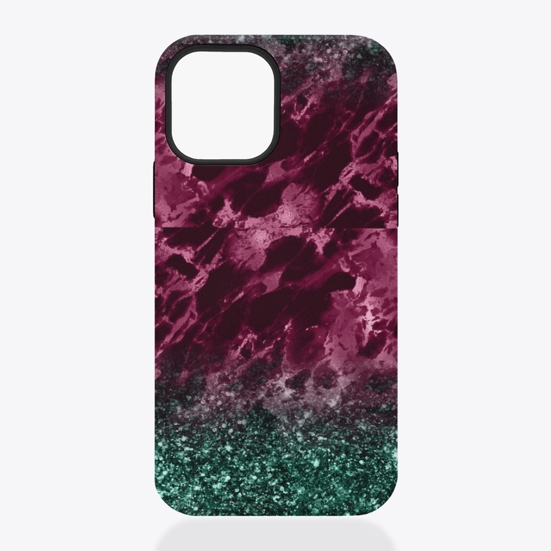 Textured Burgundy and Green Design 