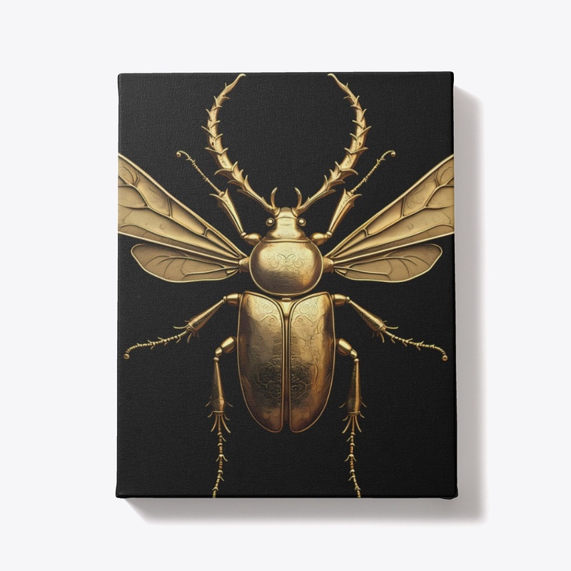 golden egyptian scarab with wings