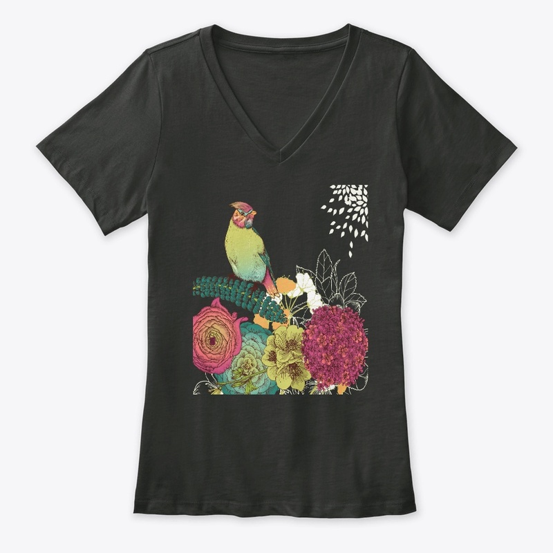  Bird and flowers