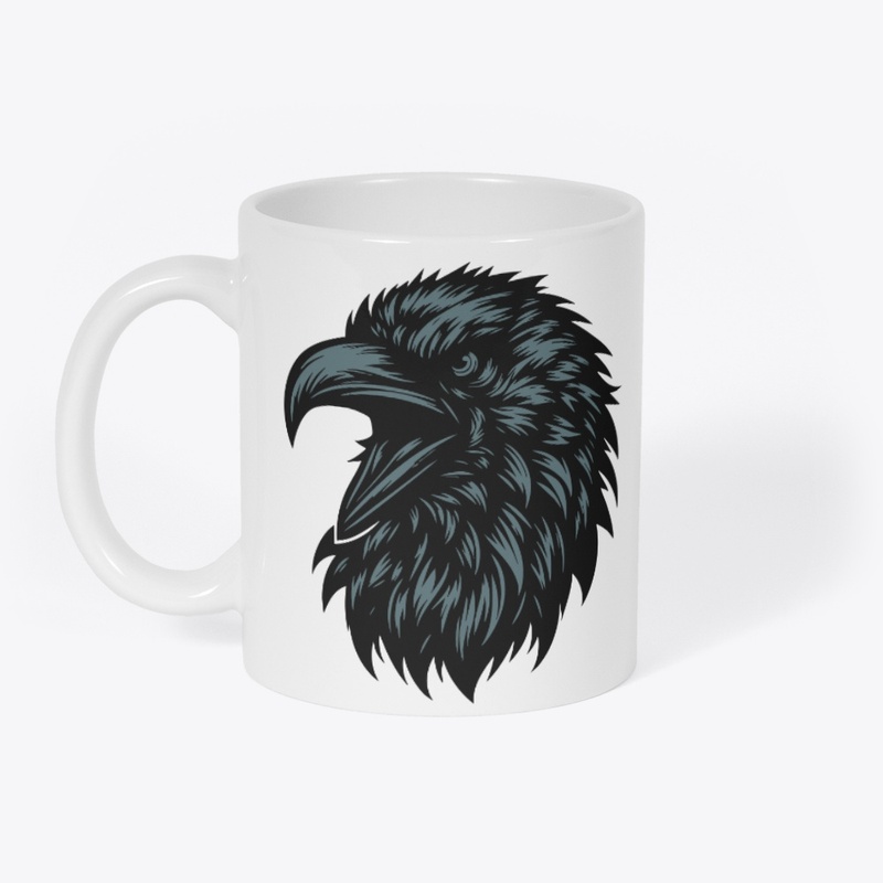 Fierce Crow Head Illustration