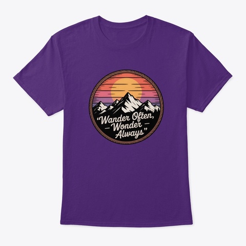 Wander Often Mountain  Purple T-Shirt Front