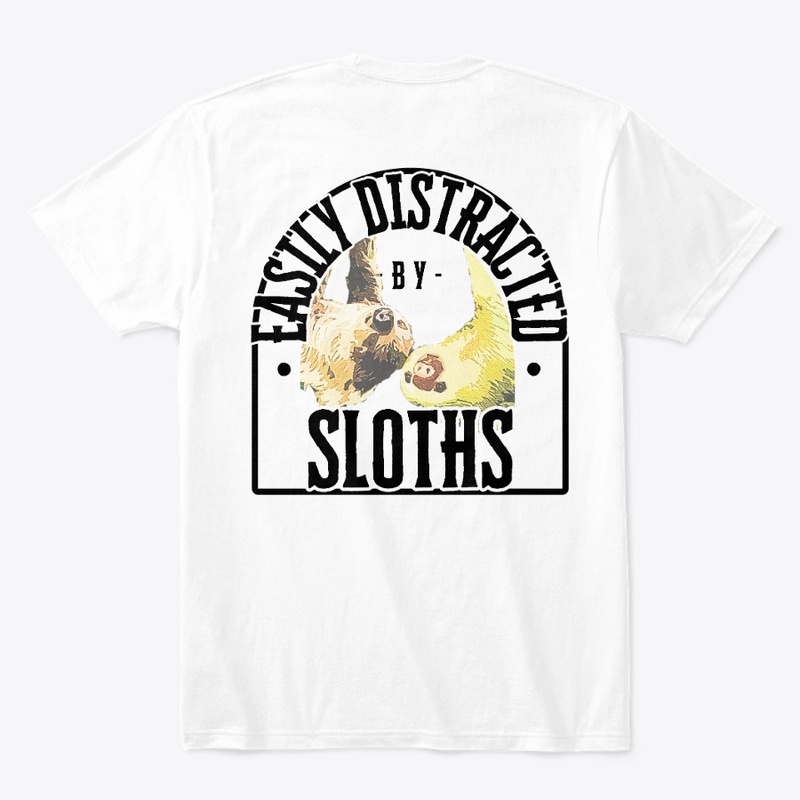 easily distracted by sloths with logo 