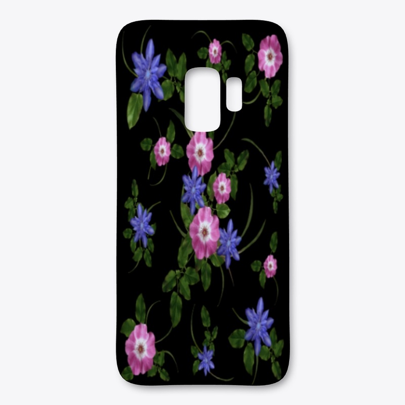 Abstract Floral pink blue green