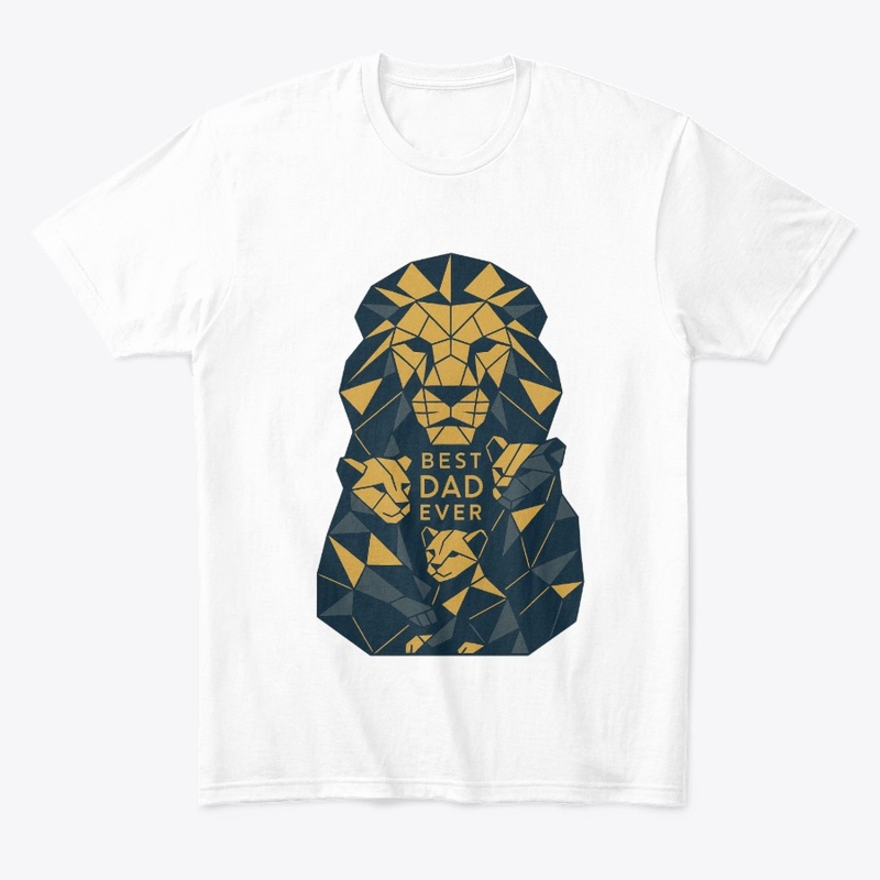Best Dad Geometric Lion Dad with Cubs