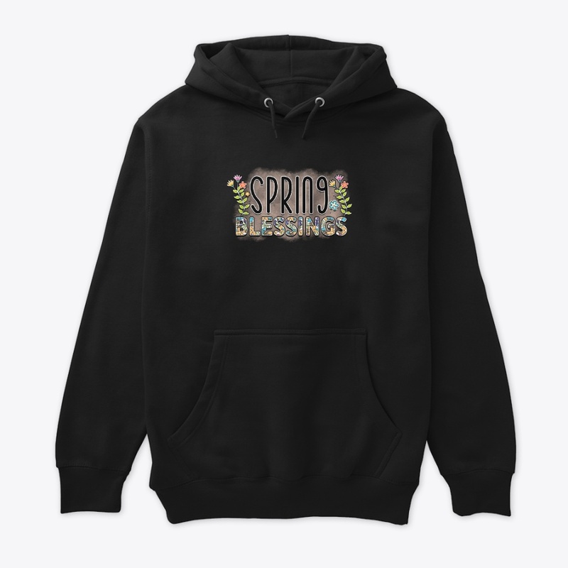 Spring Blessings Floral Text