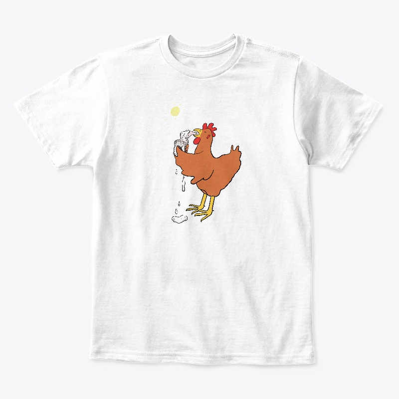 Chicken Enjoying Ice-cream
