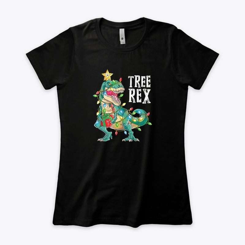 Dinosaur Christmas Tree Rex T-Shirt