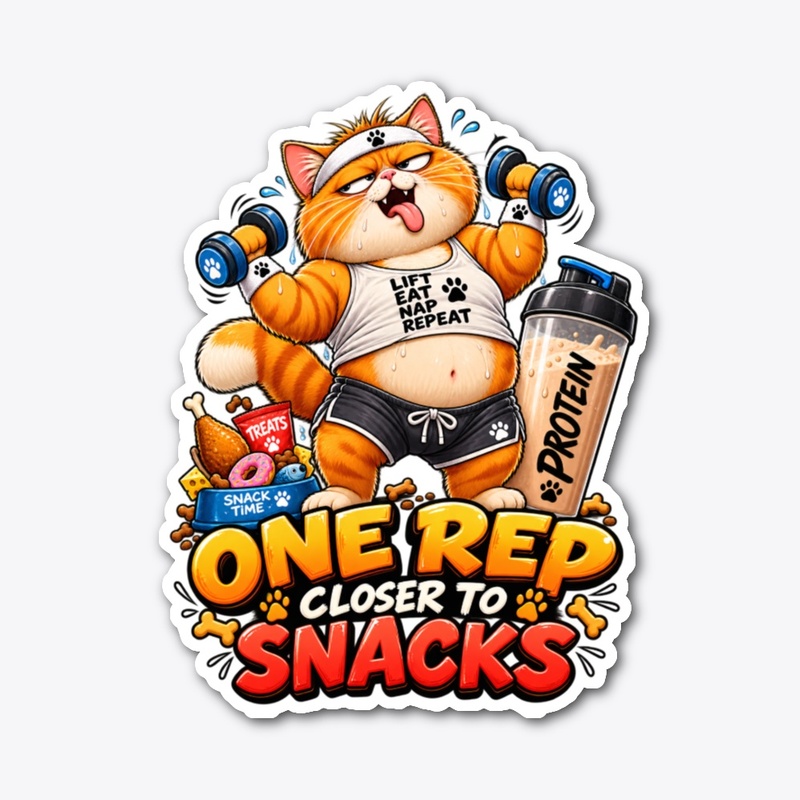 One Rep Closer to Snacks Funny Cat Gym 