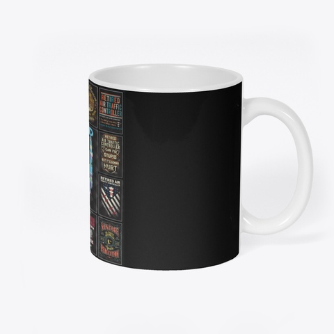 Retired Air Traffic Controller Collage Black T-Shirt Back