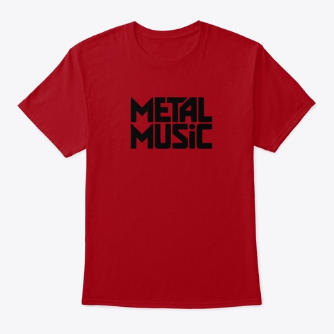 Metal Music Blocky Deep Red T-Shirt Front
