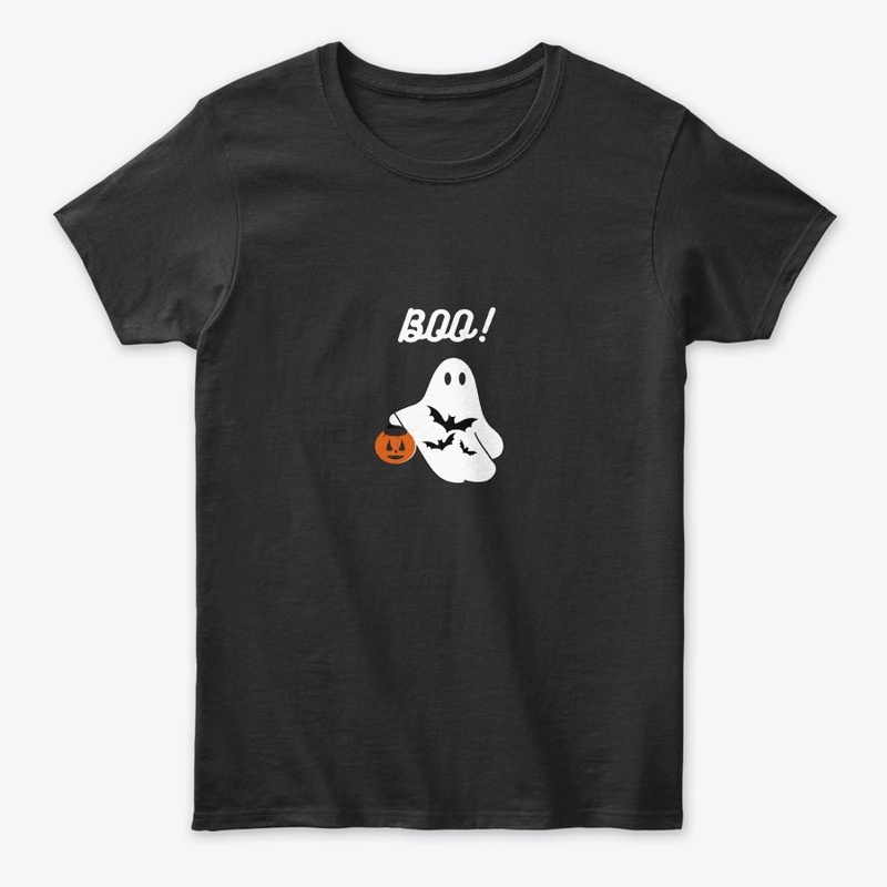 Black Illustrated Ghost T-shirt 